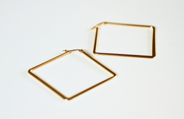 Ohrringe Kreolen Rhombus aus Edelstahl / Statement Ohrringe / Geschenk für die Freundin / Geometrische Ohrringe / Moderne Kreolen / Creolen